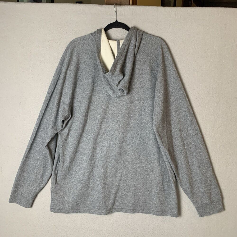 LL Bean Hoodie Men XL Gray Double Knit Slightly Fitted Hiking Gorpcore NWT - Picture 2 of 6